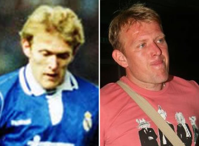 Robert Prosinecki en su primera etapa como futbolista del Real Madrid (a la izquierda); a la derecha, el ex futbolista croata en una imagen actual