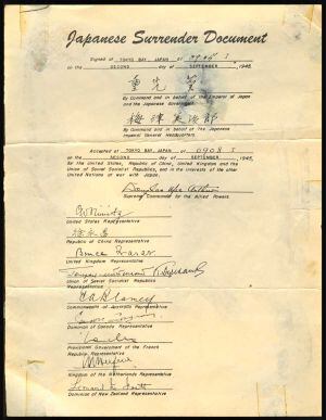 Documento de rendición de Japón.