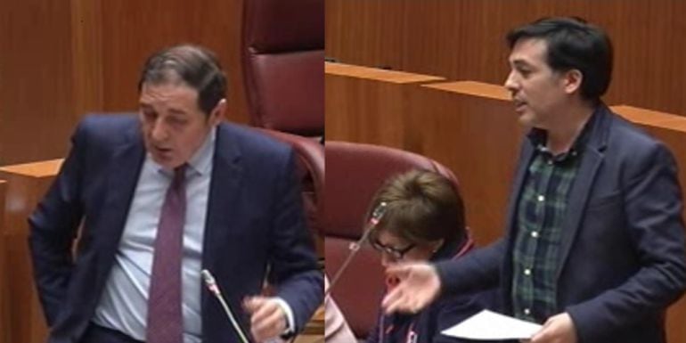 Antonio María Sáez Aguado y Carlos Chávez en el pleno de las Cortes de Castilla y León