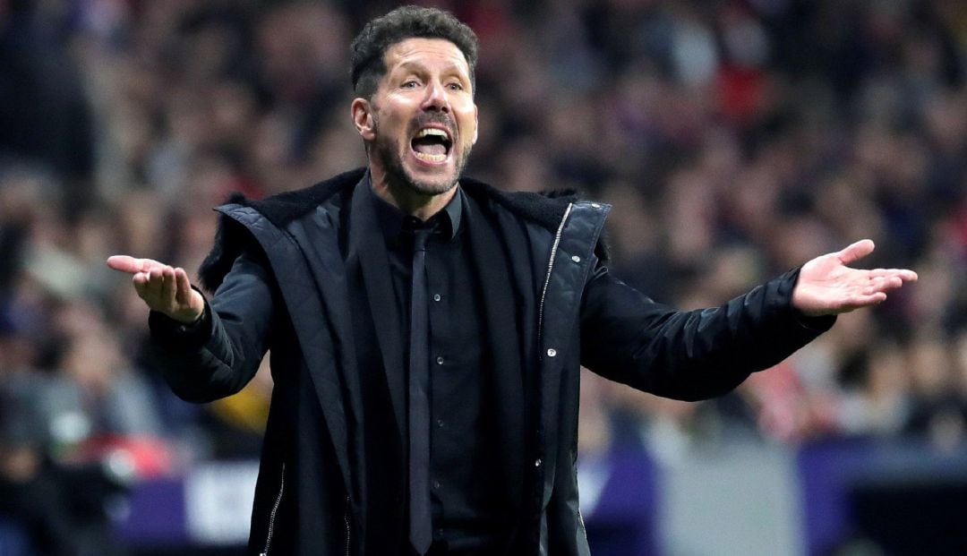 Simeone, en el partido de Liga ante el Espanyol