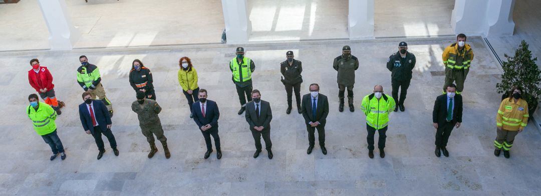 El jefe del Ejecutivo regional, Emiliano García-Page, preside en el Palacio de Fuensalida, el acto de homenaje a los efectivos que trabajaron en el temporal ‘Filomena’.