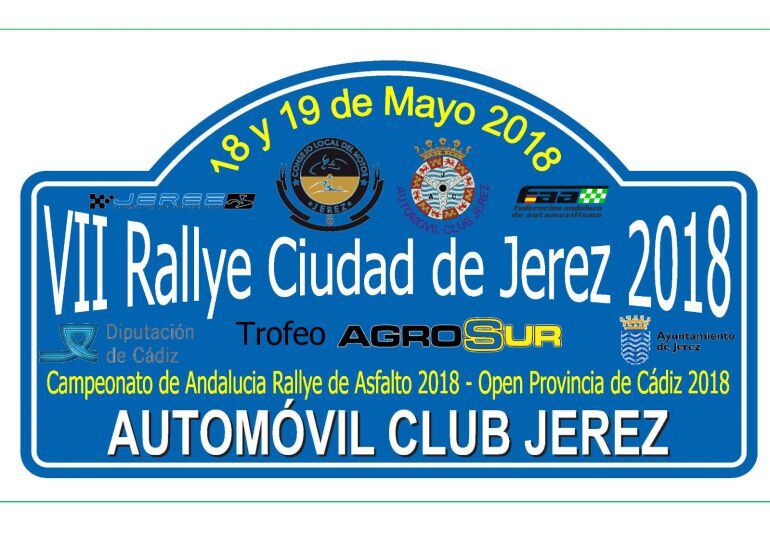 Placa de Automóvil Ckub Jerez anunciando el rallie 