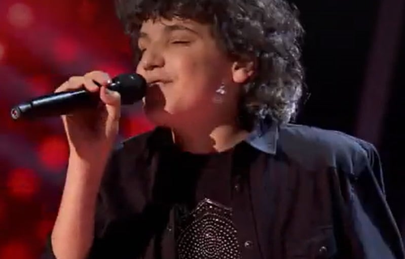 Rodrigo Cuesta en su participación este sábado en La Voz Kids