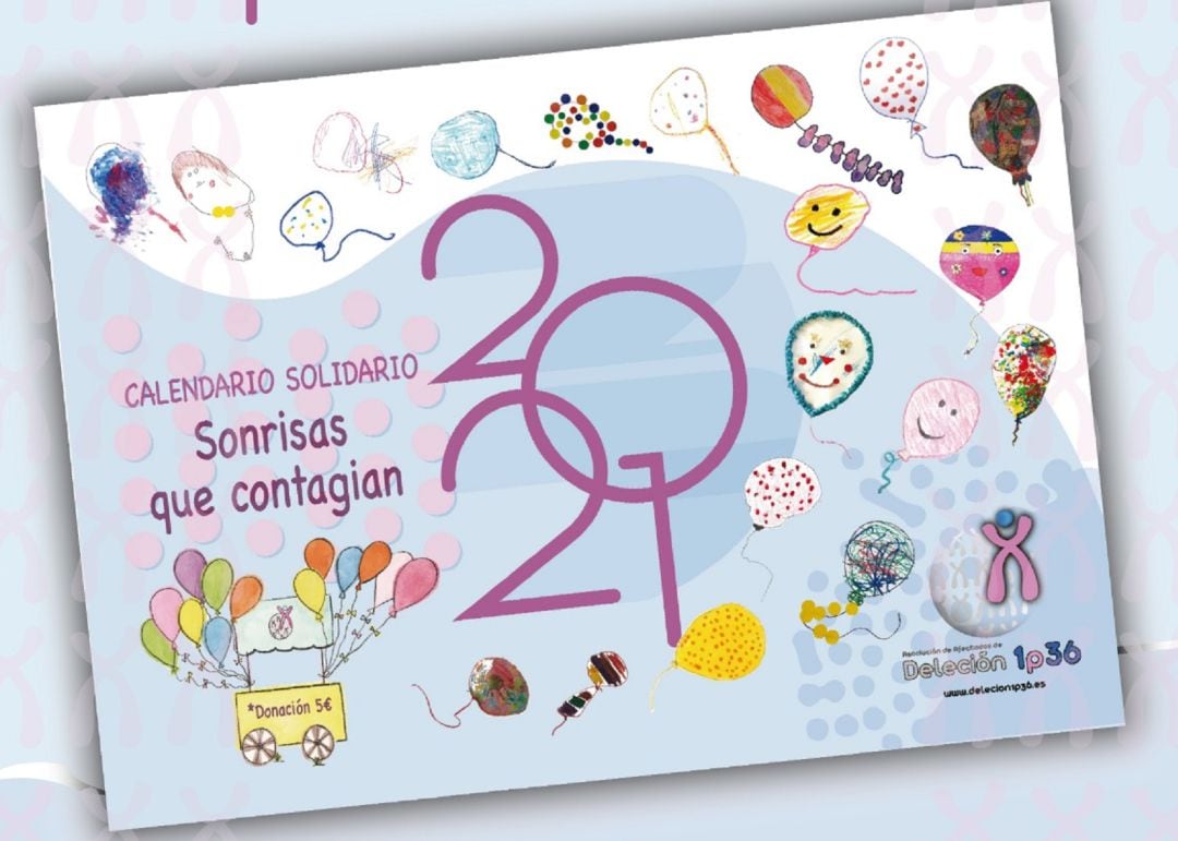 Portada del calendario solidario para el año 2021 de la Asociación de Afectados por la Deleción 1p36.