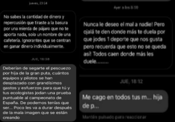 Algunos de los mensajes contra la consejera de Medio Ambiente del Cabildo de Lanzarote.