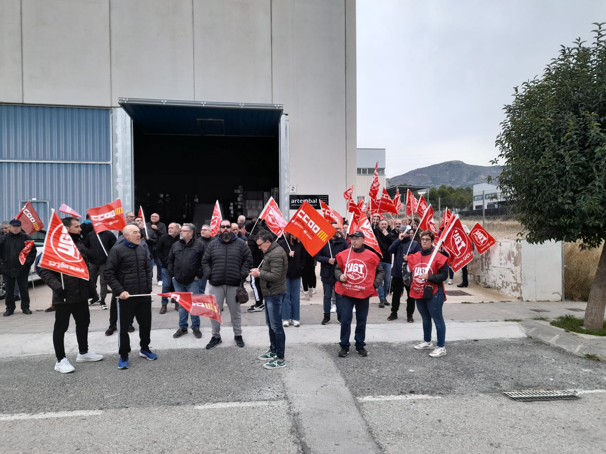 Piquetes informativos en Les Pedreres, Petrer