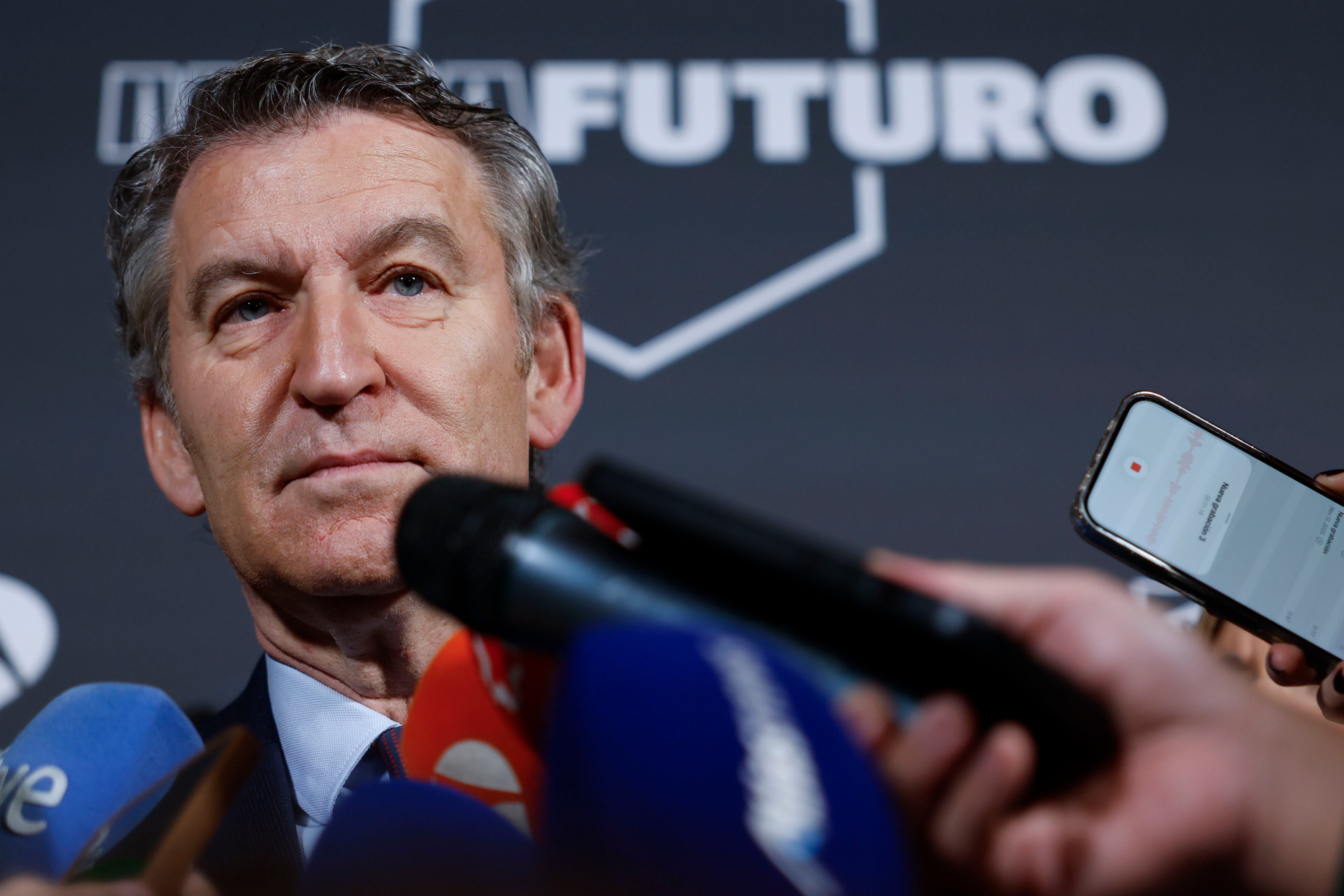 El líder del PP, Alberto Núñez Feijóo, que participa este martes en el Ateneo de Madrid en la segunda jornada de la IV edición del foro Metafuturo