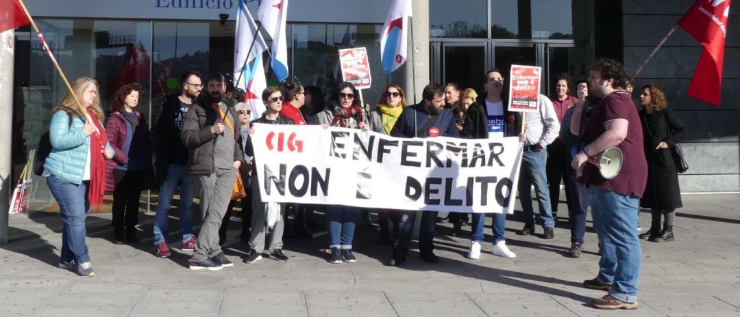 Movilización de la CIG en Extel, A Coruña