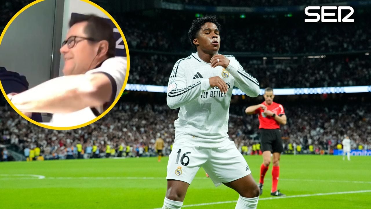 Tomás Roncero baila como Endrick tras el gol del brasileño