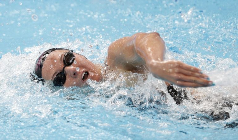 Melani Costa compitiendo en los Mundiales de Kazan.