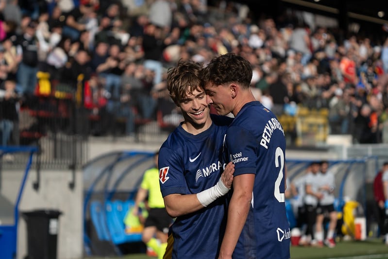 Cerdà i Petxa durant la celebració del gols