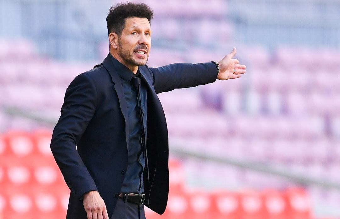Diego Simeone, en el encuentro entre el Barcelona y el Atlético de Madrid.