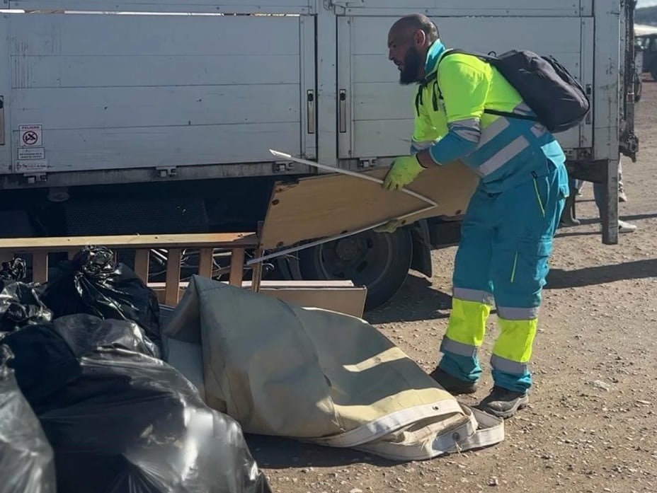 Un operario durante los trabajos