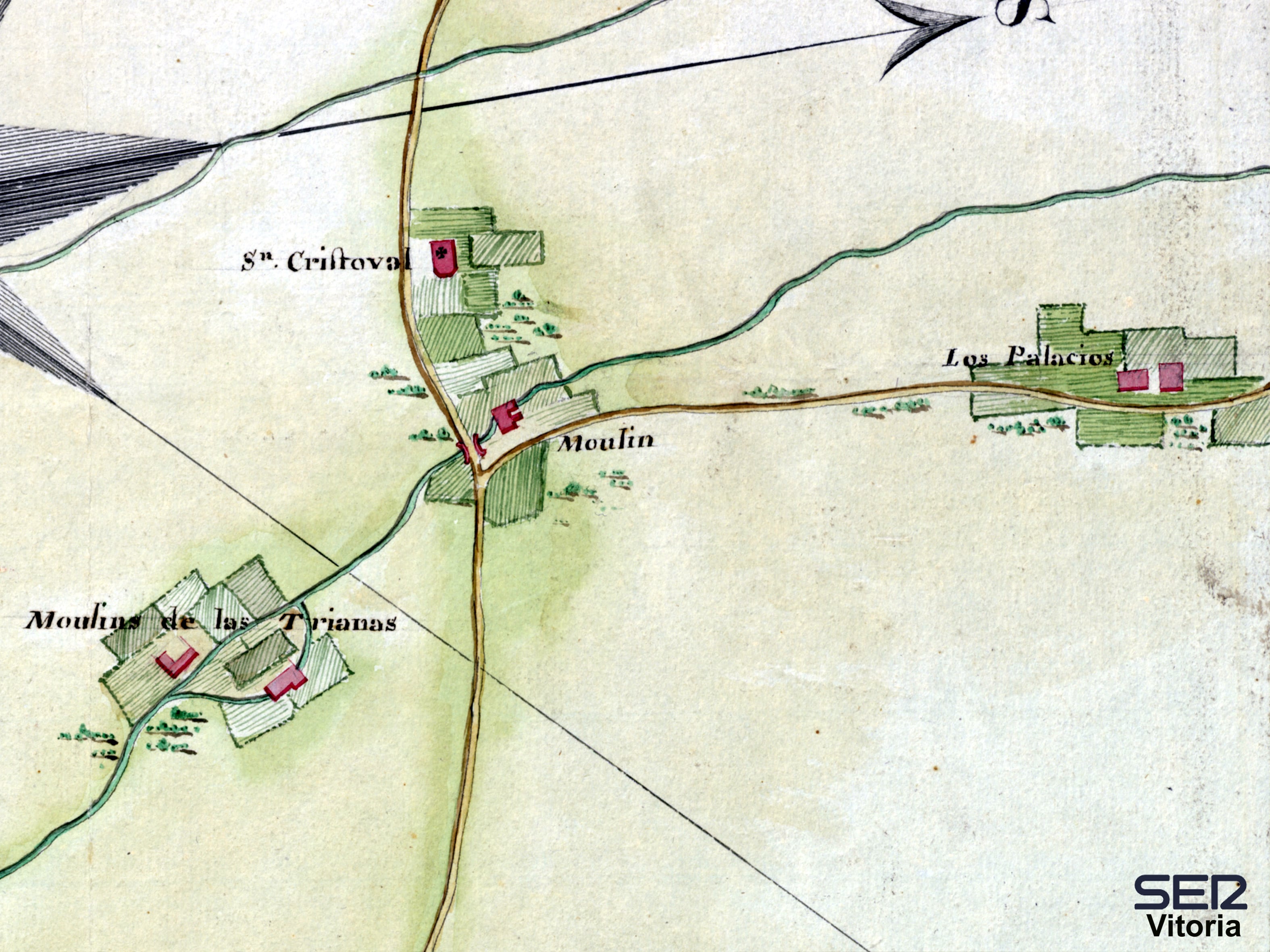 Barrio de Las Trianas en el mapa de Vitoria de 1811