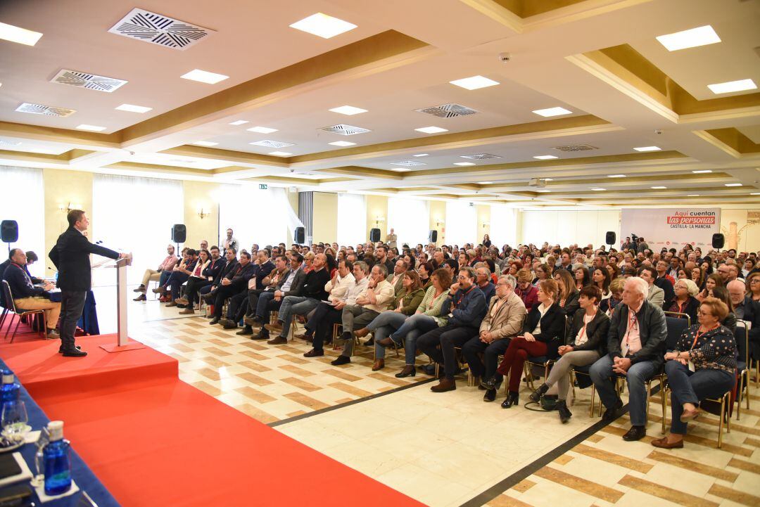 Intervención del secretario regional del PSOE y presidente de la Junta, Emiliano García-Page
