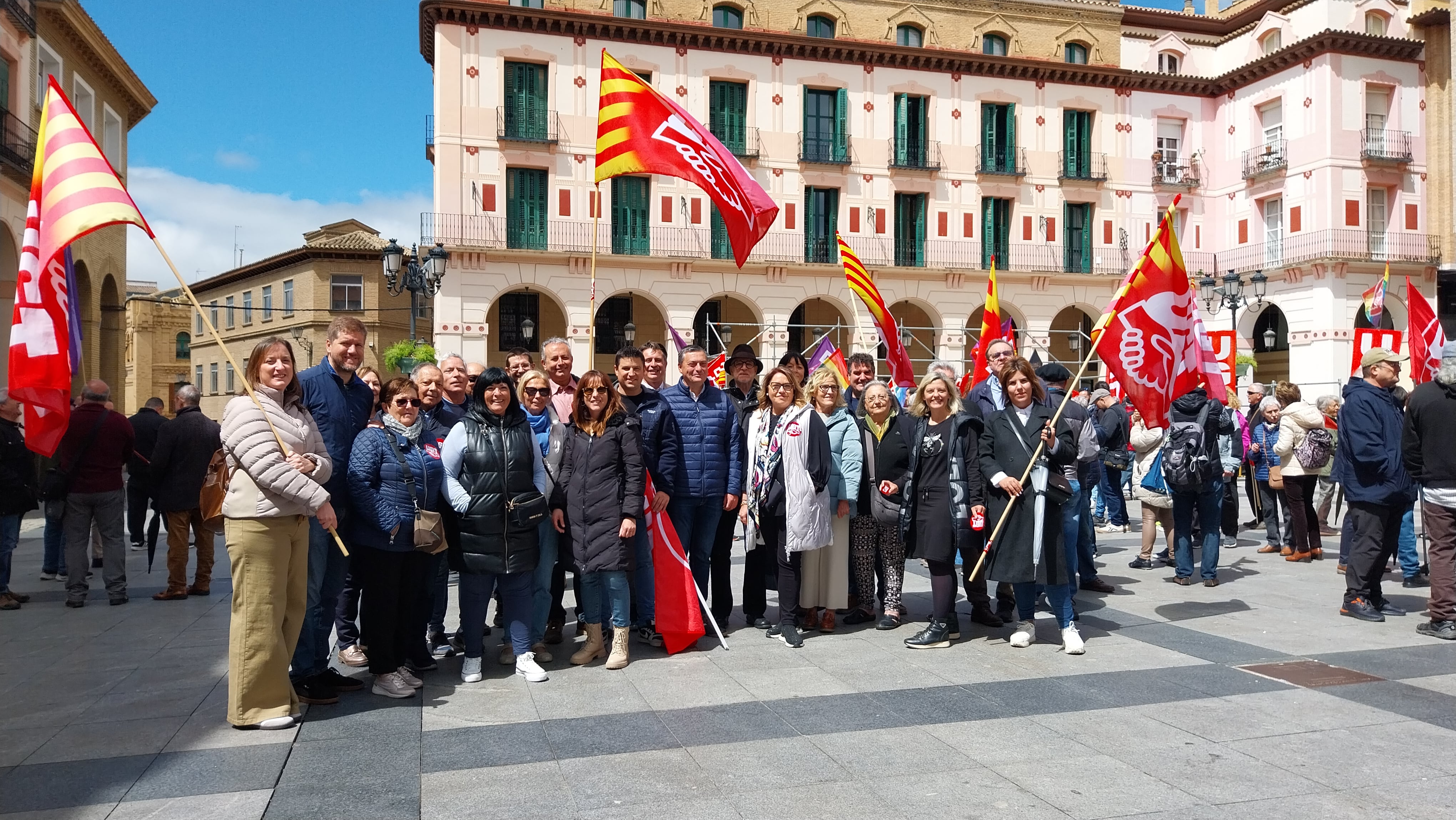 Representantes socialistas en la manifestación del 1 de mayo