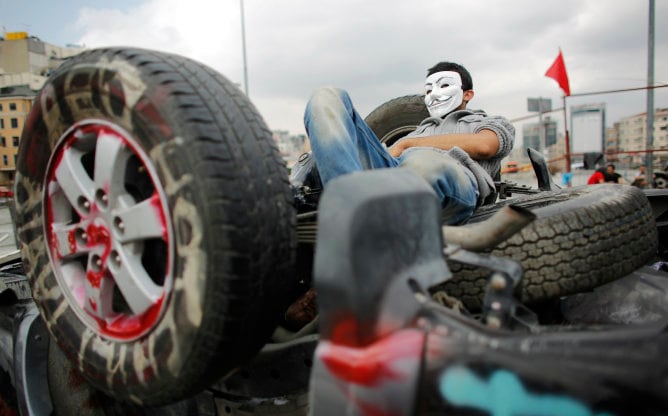 Uno de los manifestantes en el parque Gezi de Estambul