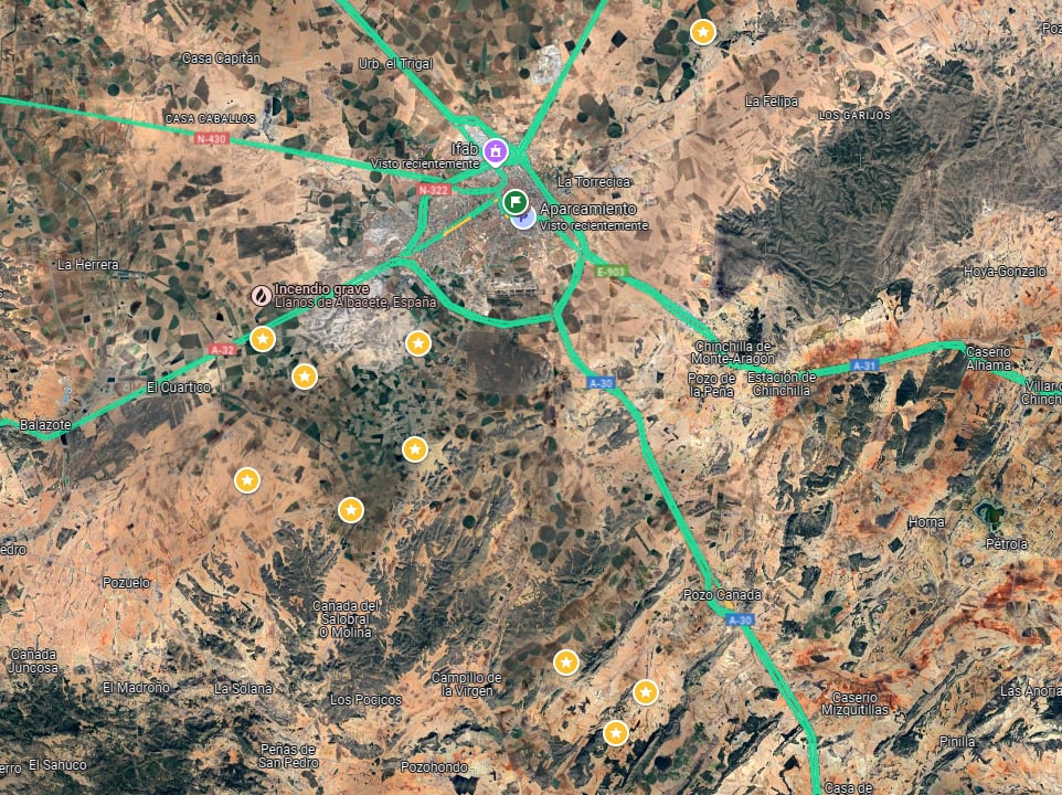 Ubicación de las pedanías de Albacete