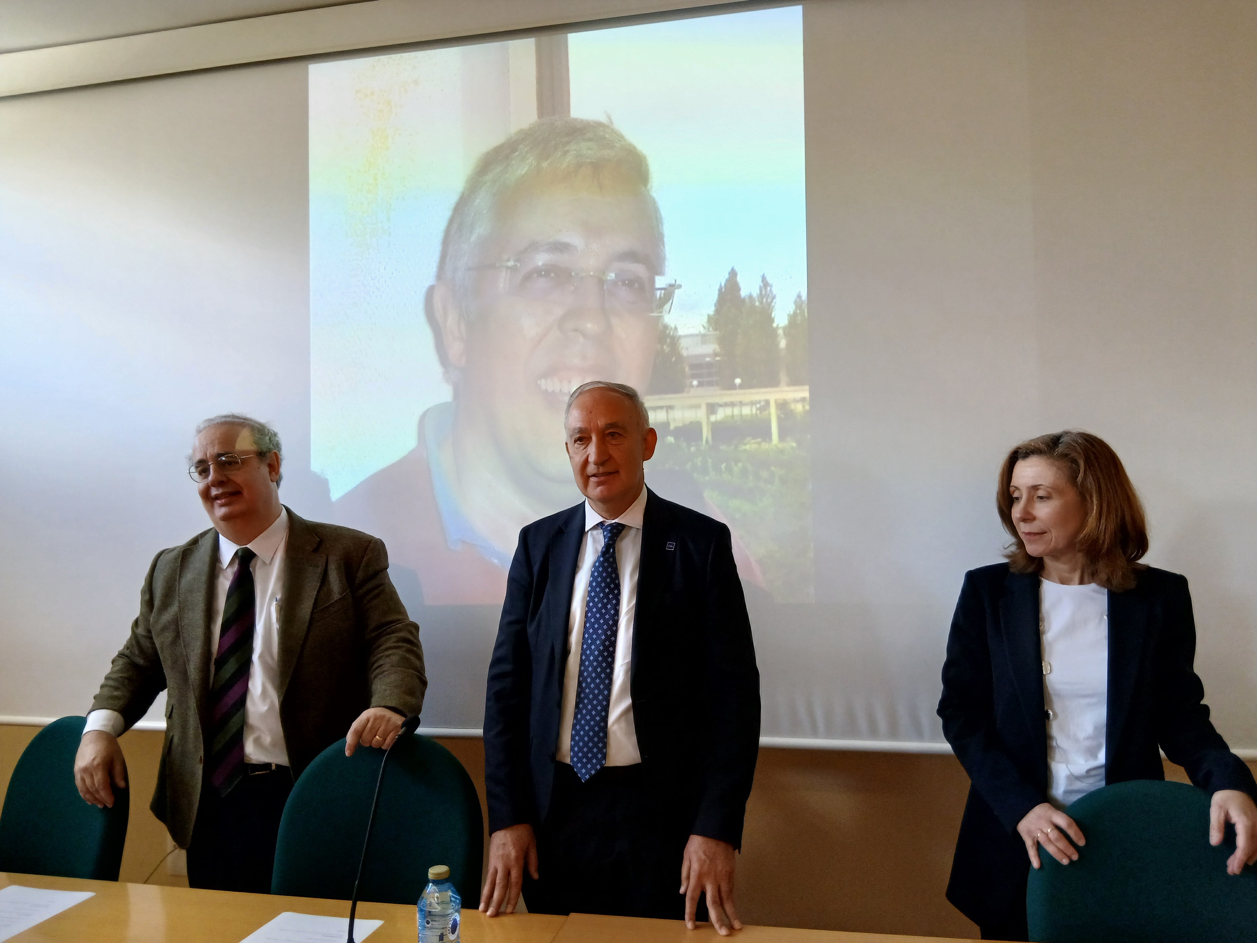 Antonio Largo, rector de la UVA durante el acto de homenaje a José Antonio Orejas en la Yutera