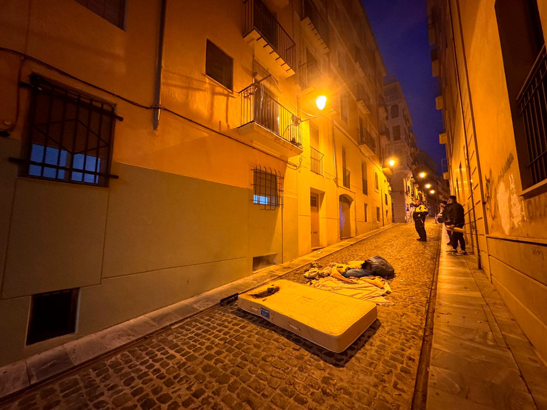 Imagen del exterior de la vivienda tras el suceso en la calle Sant Josep