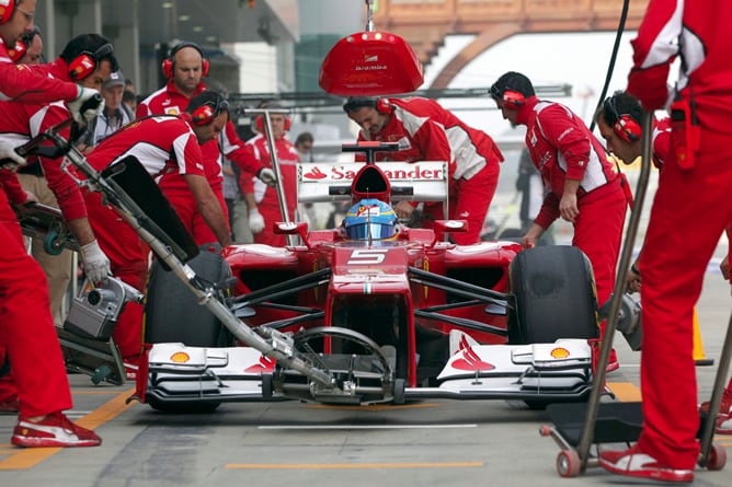 El español, durante los entrenamientos libres del GP de Corea 2012