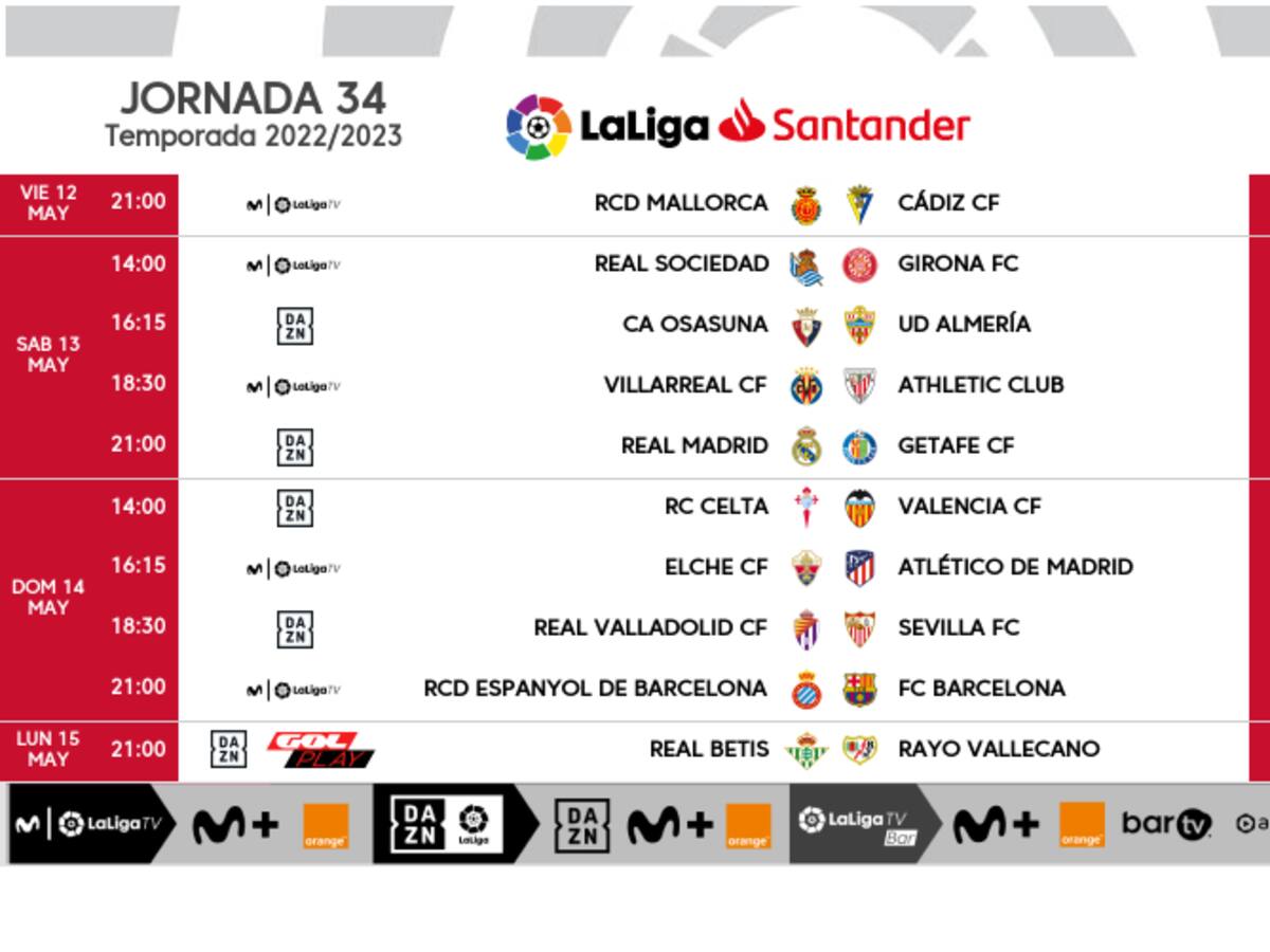 Osasuna-Almería, sábado 13 de mayo (16:15 horas)