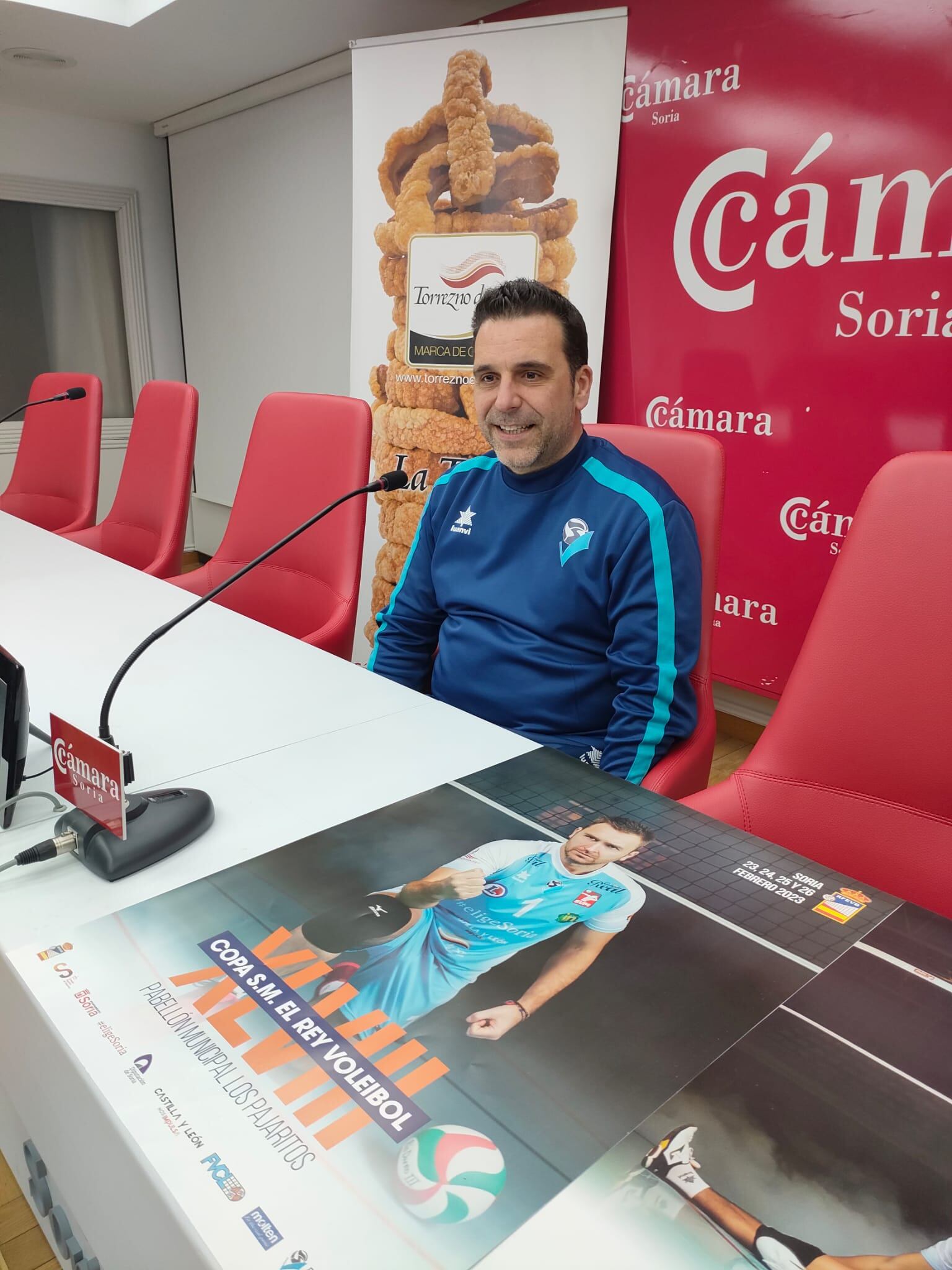 Alberto Toribio, entrenador del Río Duero Soria, en rueda de prensa.