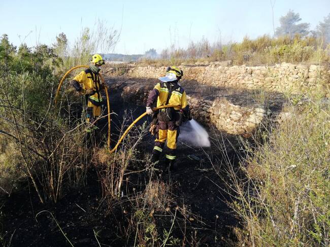Efectivos del Ibanat en la zona del incendio