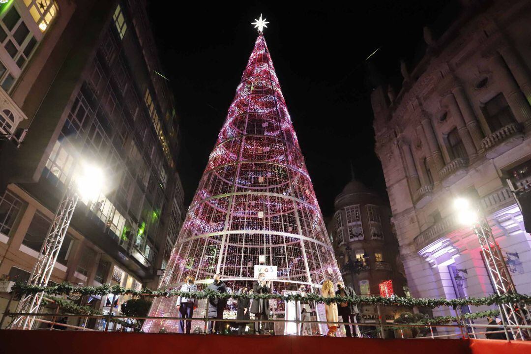 Acto de encendido del alumbrado de la Navidad en Vigo