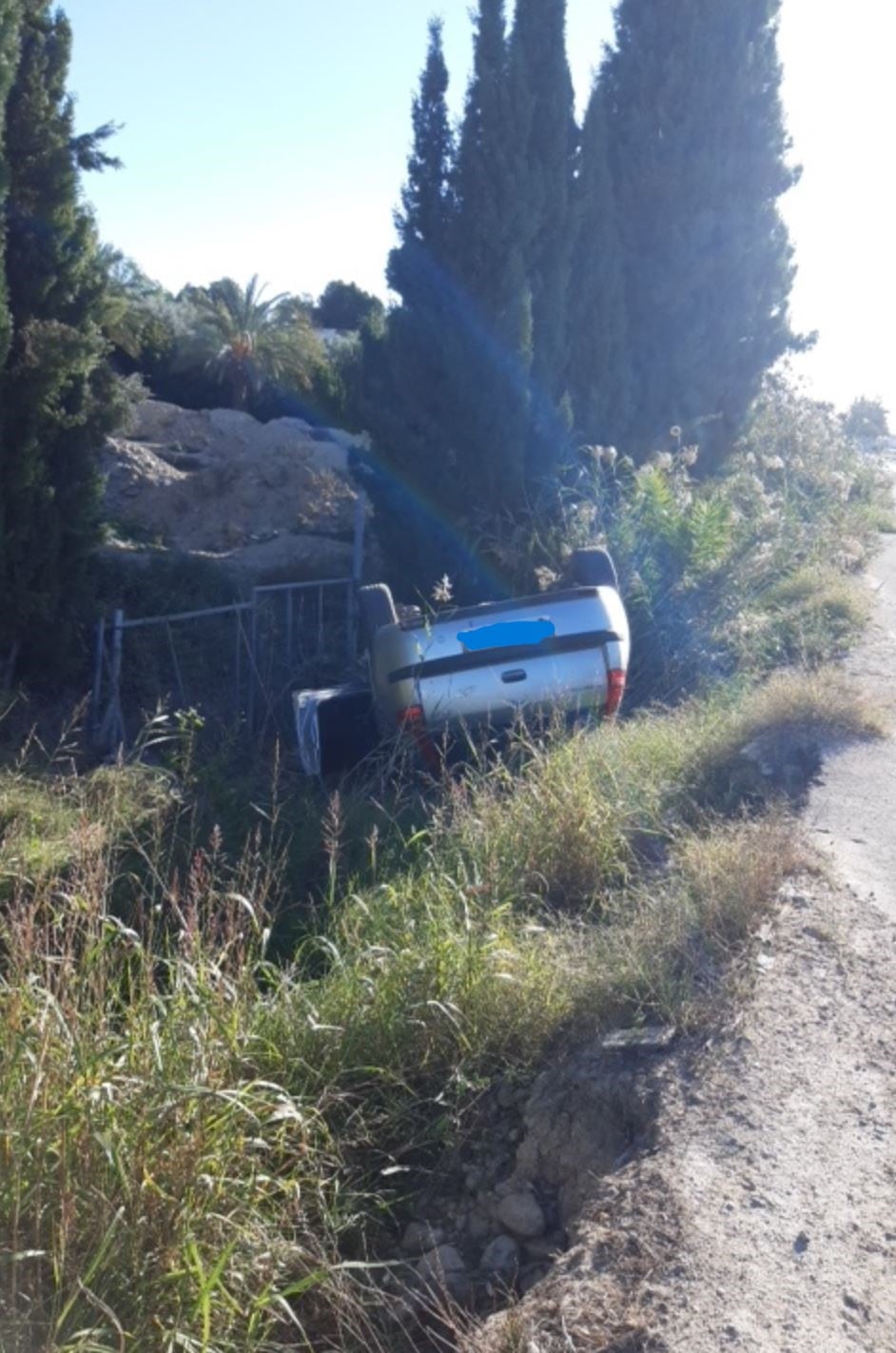 Vehículo accidentado en Ceutí