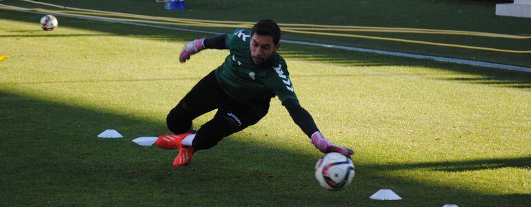 Alex Ruiz en un entrenamiento del Conquense