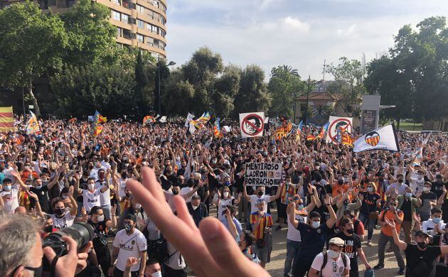 Momentos previos a la marcha.