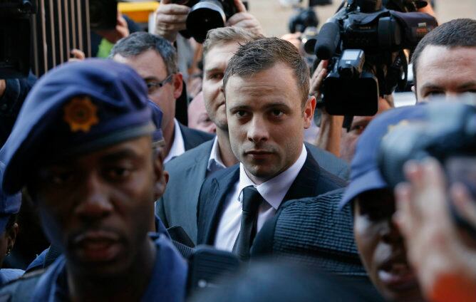 El atleta Pistorius a su llegada este viernes a los juzgados