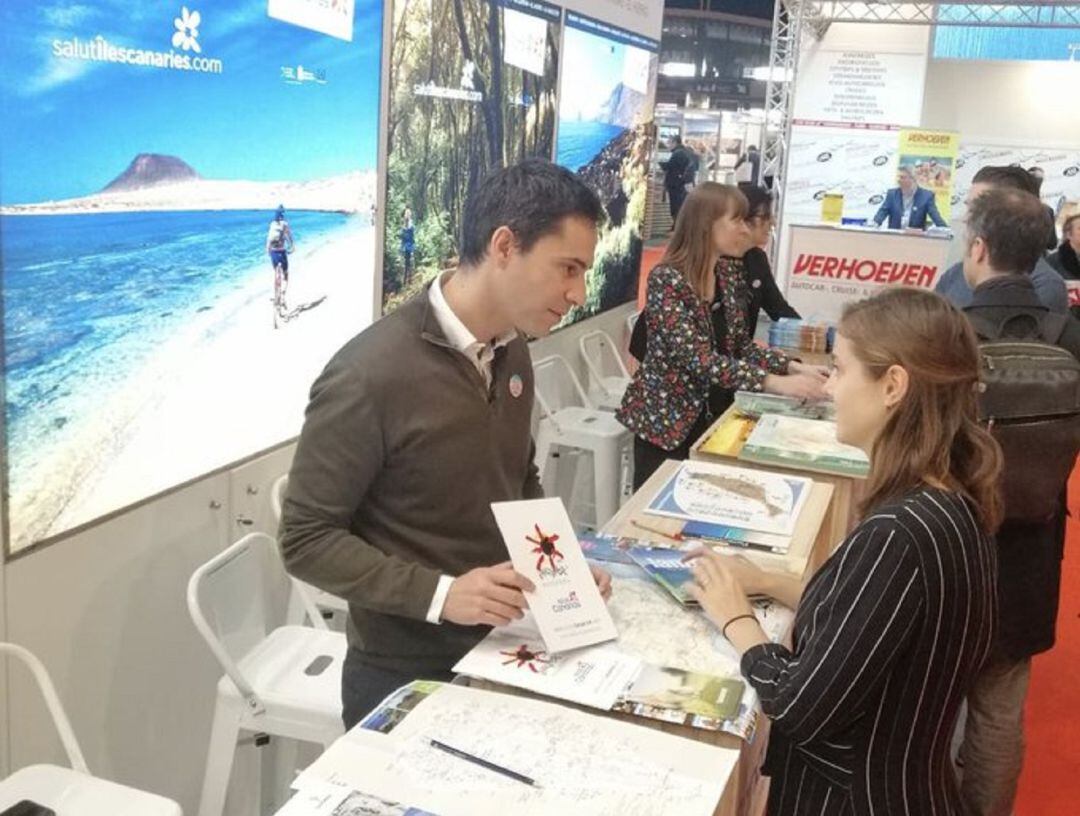 Stand de Turismo Lanzarote en el Salon des Vacances, en Bruselas.