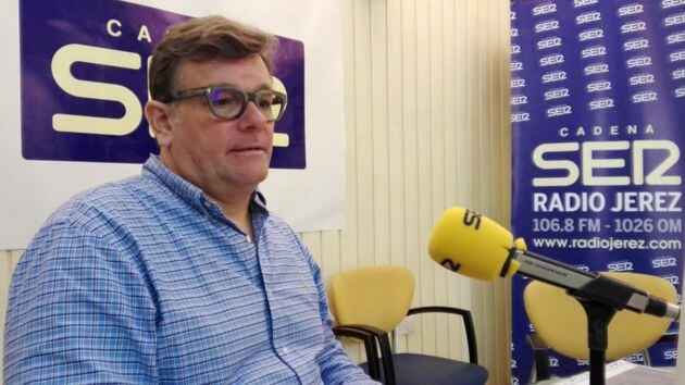 Christian Harhoff, en los estudios de Radio Jerez durante su intervención en &quot;Abocallena&quot;