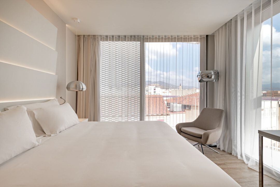Una habitación de hotel en Málaga capital
