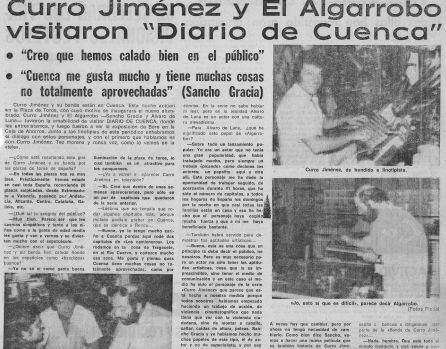 Página de &#039;Diario de Cuenca&#039; con la entrevista a Sancho Gracia y Álvaro de Luna, el 19 de agosto de 1978.