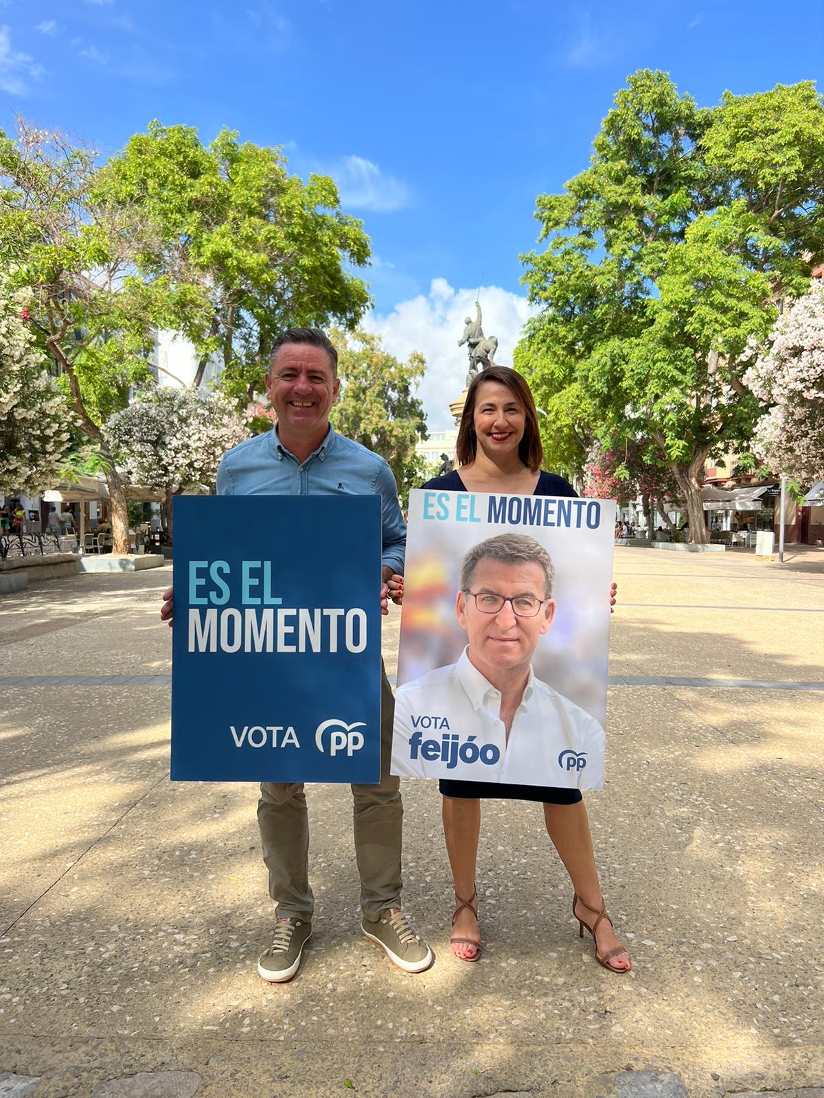 Miquel Jerez y Mabel Navarro en el arranque de la campaña electoral (PP)