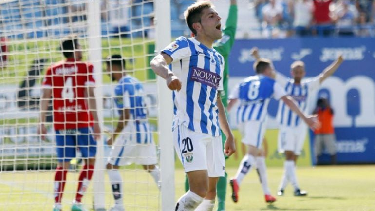 Rubén Peña celebra un gol con el Leganés