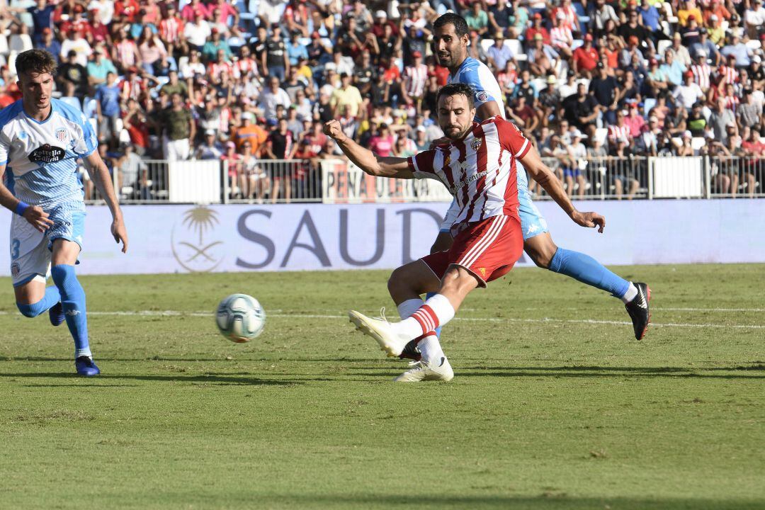 Juan Muñoz en el partido contra el Lugo.