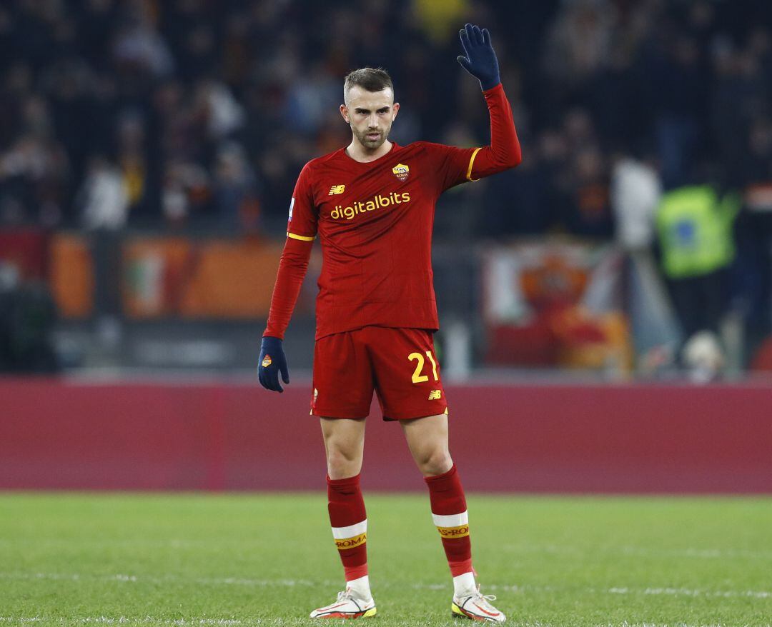 Mayoral durante un partido de la Roma