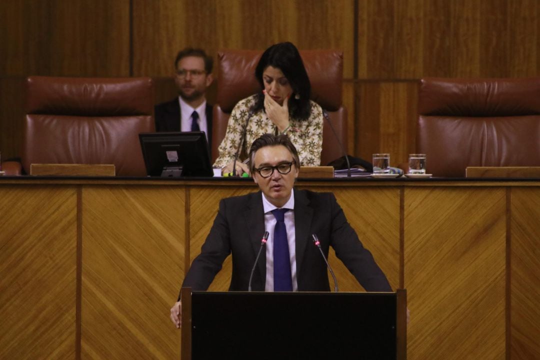 Manuel Gavira, Diputado de Vox durante su comparecencia en el Parlamento Andaluz