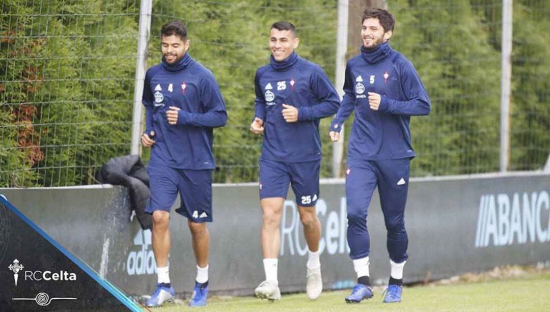 Junior Alonso entrena en A Madroa junto a Néstor Araujo y Okay Yokuslu