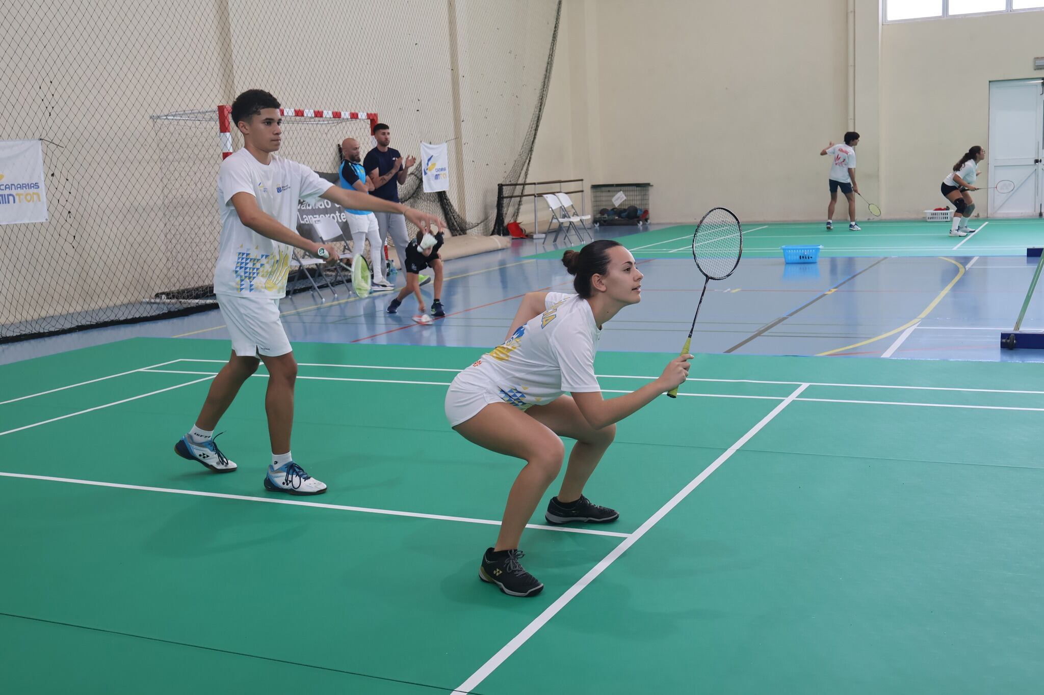 Jugadores del Auria Bádminton en el Campeonato de Canarias.