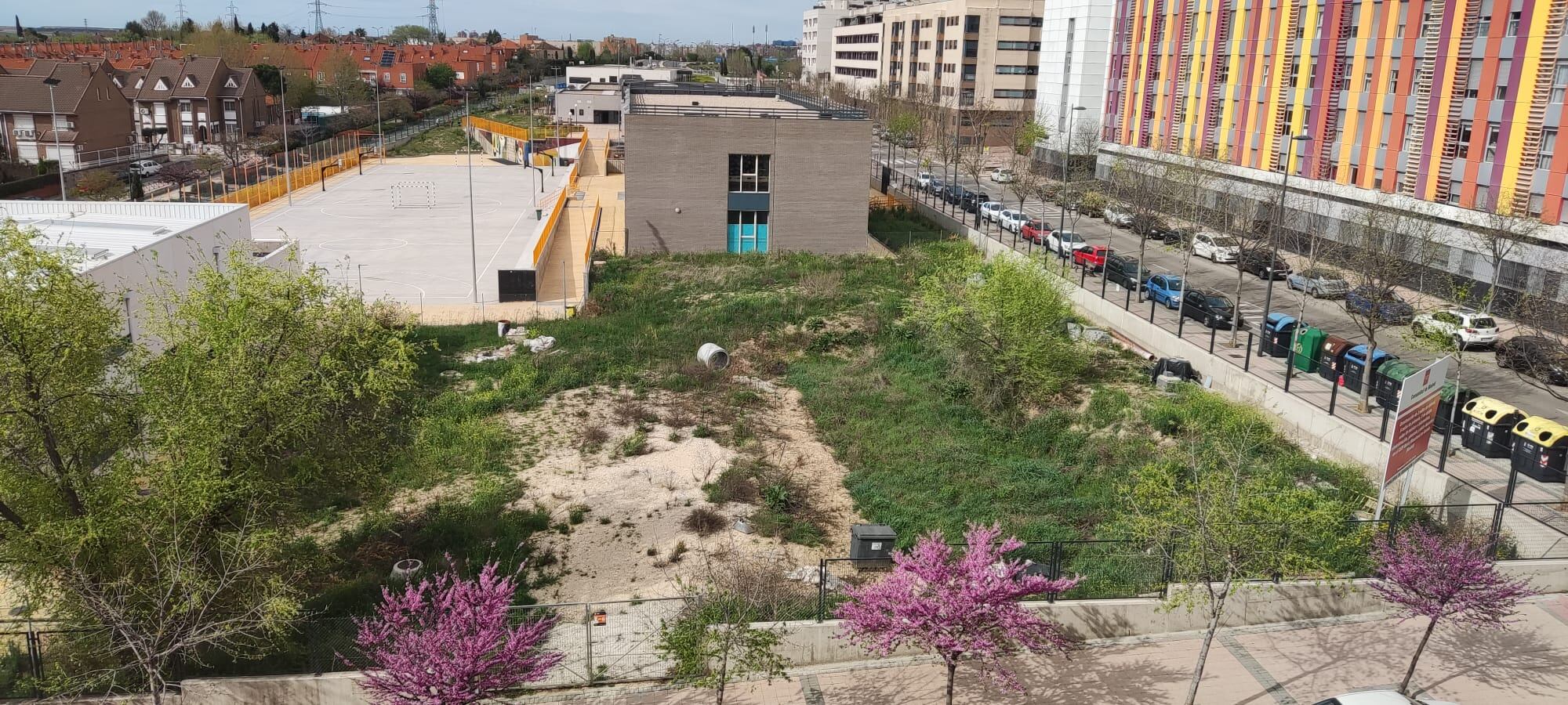 Estado actual de las parcelas aledañas al colegio María Blanchard