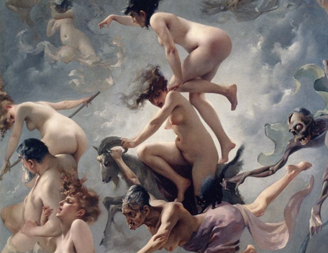 &#039;Brujas yendo al Sabbath&#039;, 1878, por Luis Ricardo Falero.