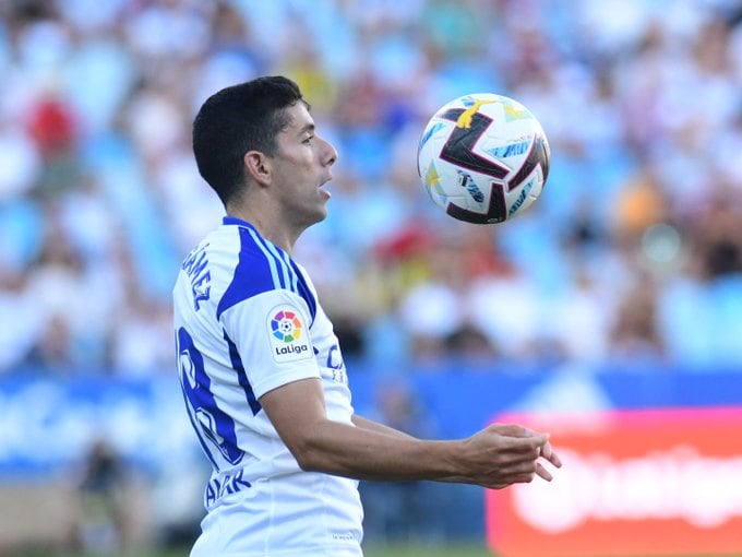 Fran Gámez durante el partido contra el Levante