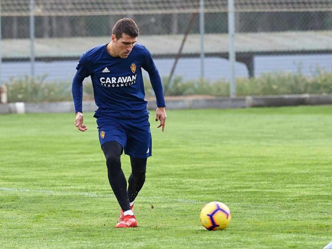 Alberto Zapater en el entrenamiento de la Ciudad Deportiva