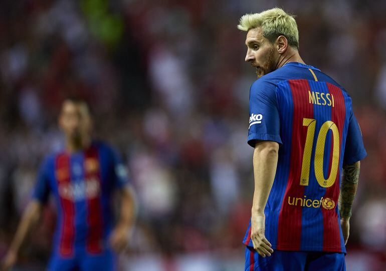 Leo Messi, durante un partido con el Barça 