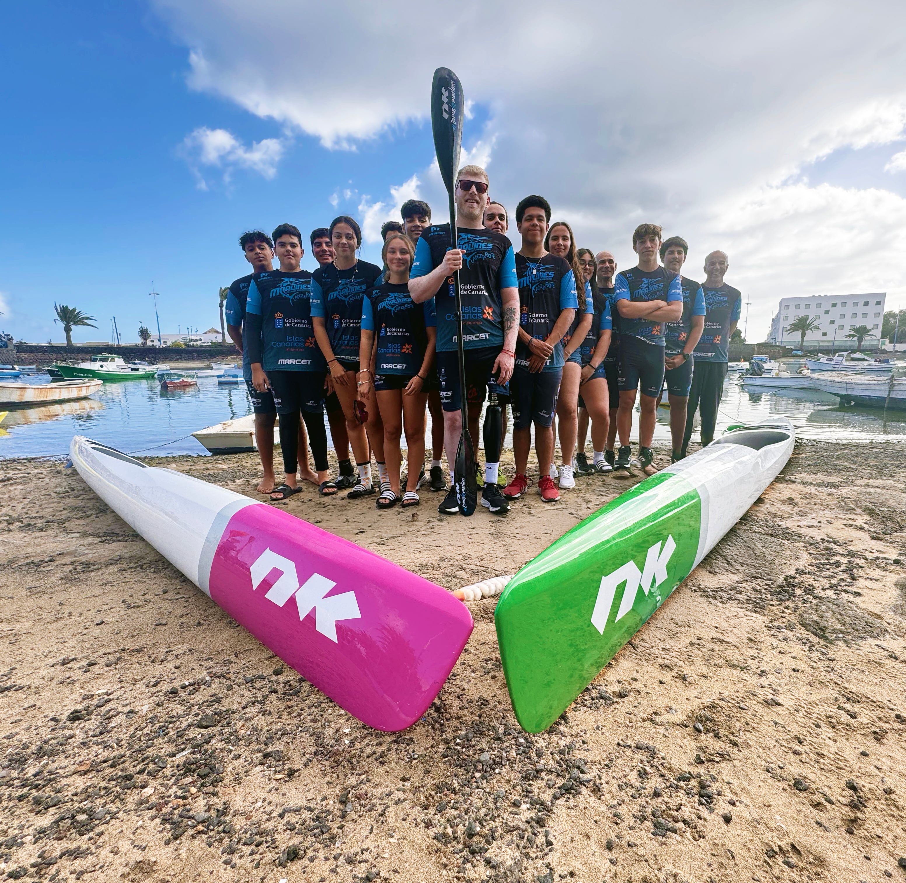 Palistas del club de piragüismo &#039;Los Marlines&#039; de Lanzarote.